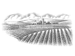 farm woodcut